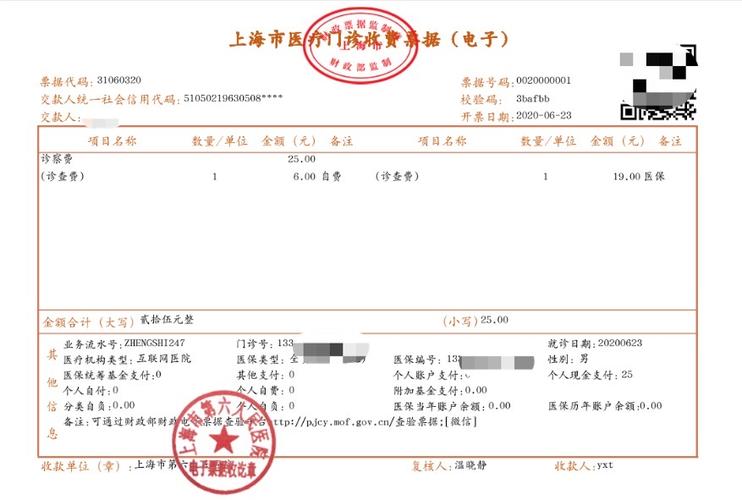 市六医院开出上海首张互联网医院电子票据,还可在线退费